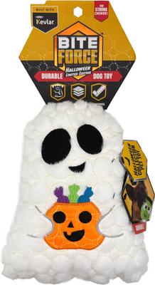 Show full view: Bite Force Built Kevlar Tough Plush Ghost Dog Toy, White slide 3 of 6