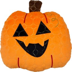 Bite Force Built Kevlar Tough Plush Pumpkin Dog Toy, Orange