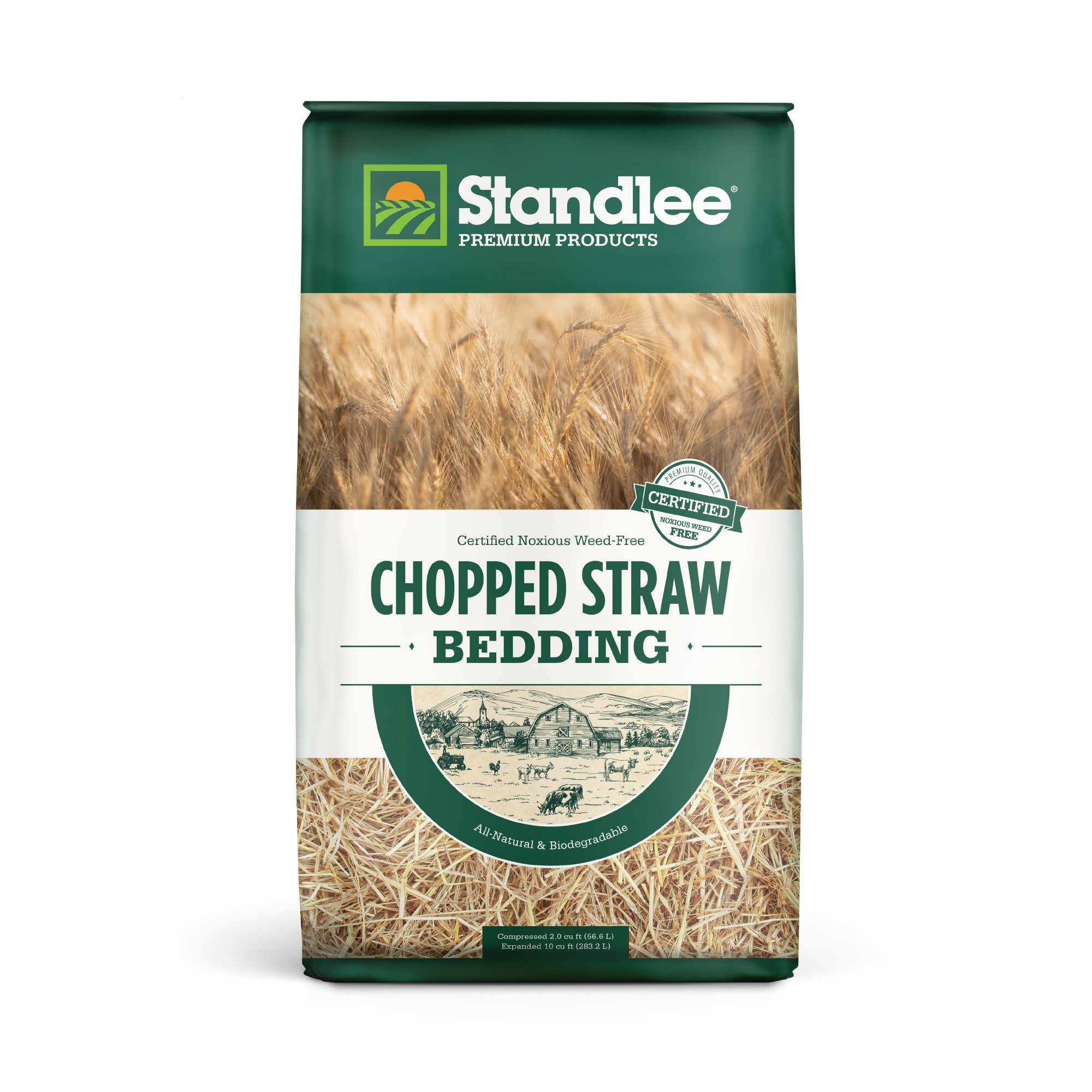Certified Chopped Straw Bedding for Small Farm Animals & Pets, 25-lb bag