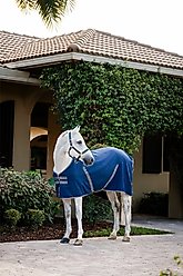 Horseware Ireland Rambo Embossed Lining Horse Stable Sheet, Navy / Thunderstorm Grey / Silver, 84 inches