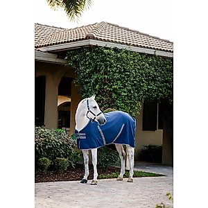 Horseware Ireland Rambo Embossed Lining Horse Stable Sheet, Navy / Thunderstorm Grey / Silver, 78 inches