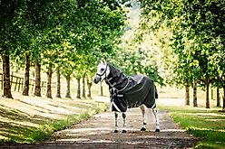 Horseware Ireland Rambo 1680D Plus 450g Vari-Layer Horse Turnout, Black / Thunderstorm Grey / Silver, 81 inches