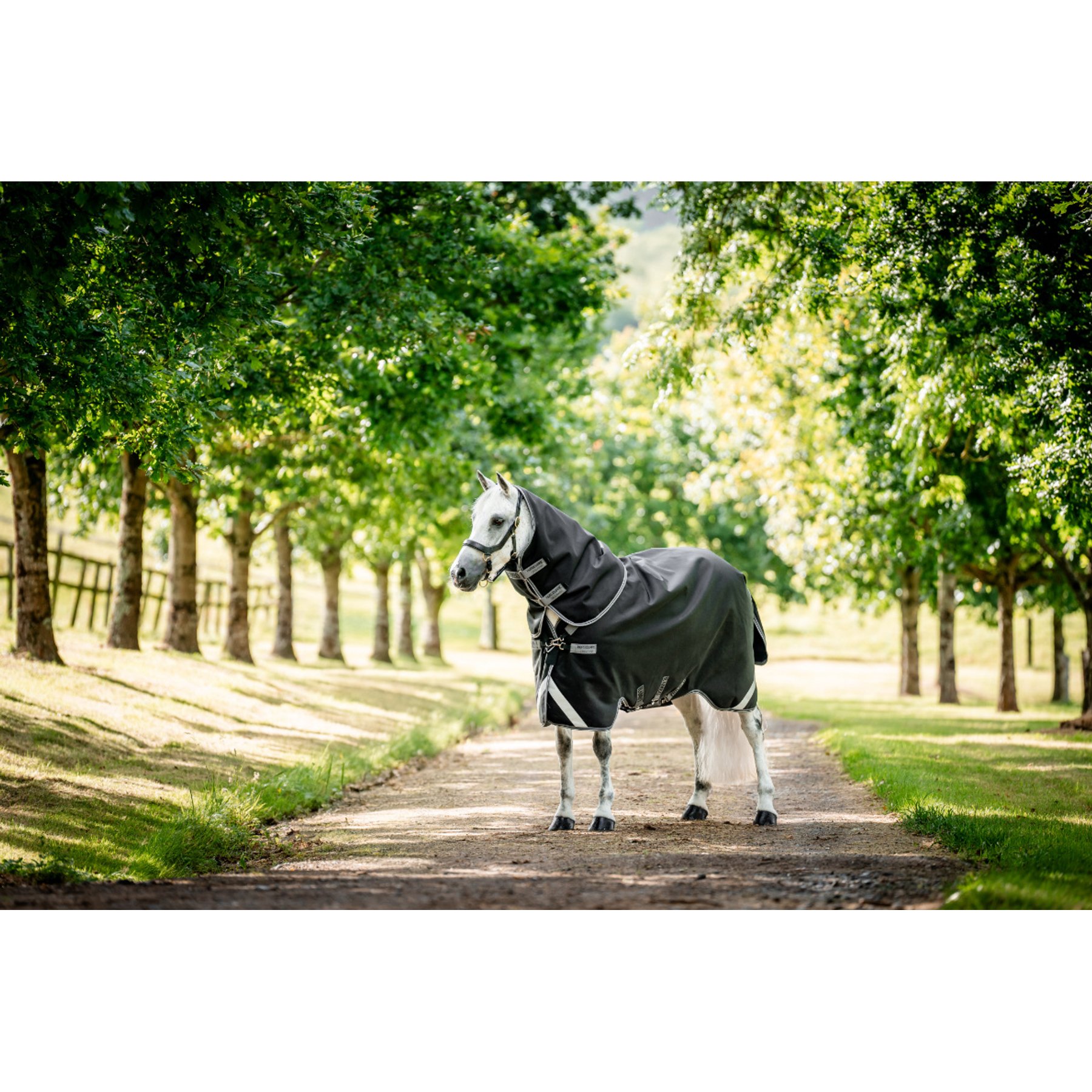 Horseware Rambo 1680D Plus 450g Vari-Layer Horse Turnout, Black / Thunderstorm Grey / Silver, 81 inches