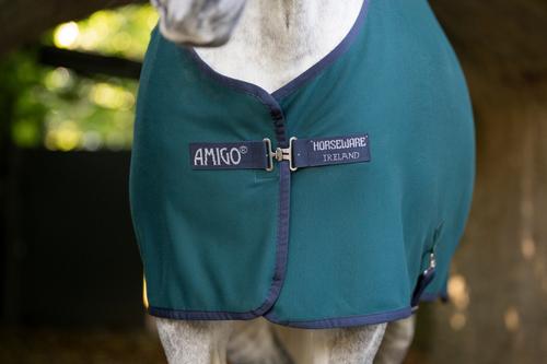 Show full view: Horseware Ireland Amigo Horse Jersey Cooler, Dynasty Green / Navy / Silver, 81 inches slide 2 of 7
