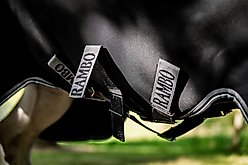 Horseware Ireland Rambo 1680D 250g Vari-Layer Horse Turnout, Black / Thunderstorm Grey / Silver, 81 inches slide 2 of 6