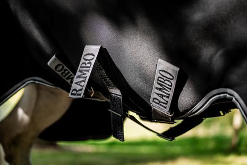 Show full view: Horseware Ireland Rambo 1680D 250g Vari-Layer Horse Turnout, Black / Thunderstorm Grey / Silver, 81 inches slide 5 of 6