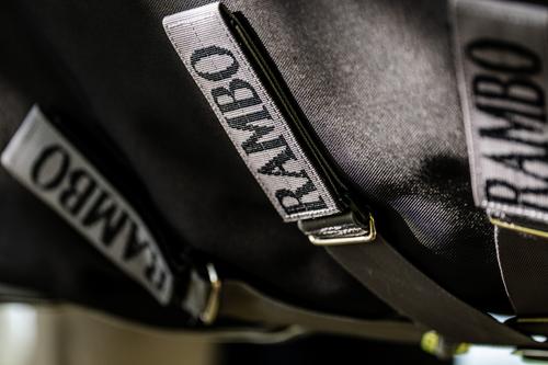 Show full view: Horseware Ireland Rambo 1680D 250g Vari-Layer Horse Turnout, Black / Thunderstorm Grey / Silver, 81 inches slide 4 of 6