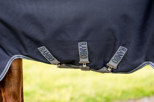 Show full view: Horseware Ireland Rambo 1680D 0g Horse Turnout, Navy / Thunderstorm Grey / Silver, 78 inches slide 2 of 8