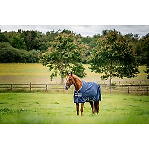 Horseware Ireland Amigo Ripstop 900D 100g Horse Turnout, Navy / Titanium Grey, 78 inches