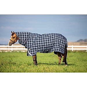 Horseware Ireland Rhino Plus 0g Horse Turnout, Navy Check / Indigo, 78 inches