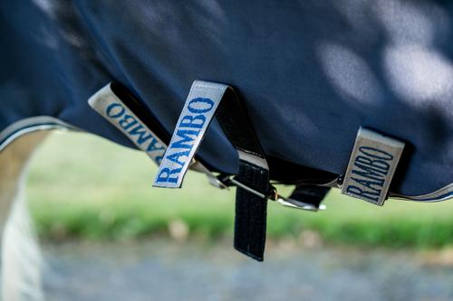 Show full view: Horseware Ireland Rambo 1680D Plus 0g Horse Turnout, Navy / Thunderstorm Grey / Silver, 66 inches slide 4 of 7