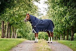 Horseware Ireland Rambo 1680D Plus 0g Horse Turnout, Navy / Thunderstorm Grey / Silver, 78 inches
