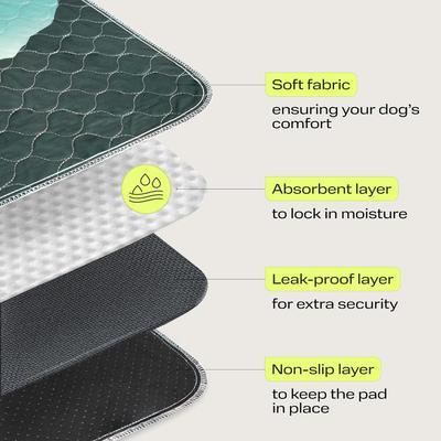 Show full view: PetSpy Landscape Pattern Washable Dog Pee Pads, 72 x 72-in slide 2 of 7