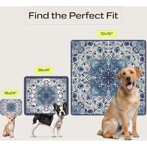 PetSpy Ornament Pattern Washable Dog Pee Pads, 72 x 72-in