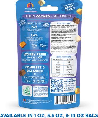 Show full view: Weruva Steak Frites Dinner Freeze-Dried Dog Food, 1-oz bag slide 3 of 13