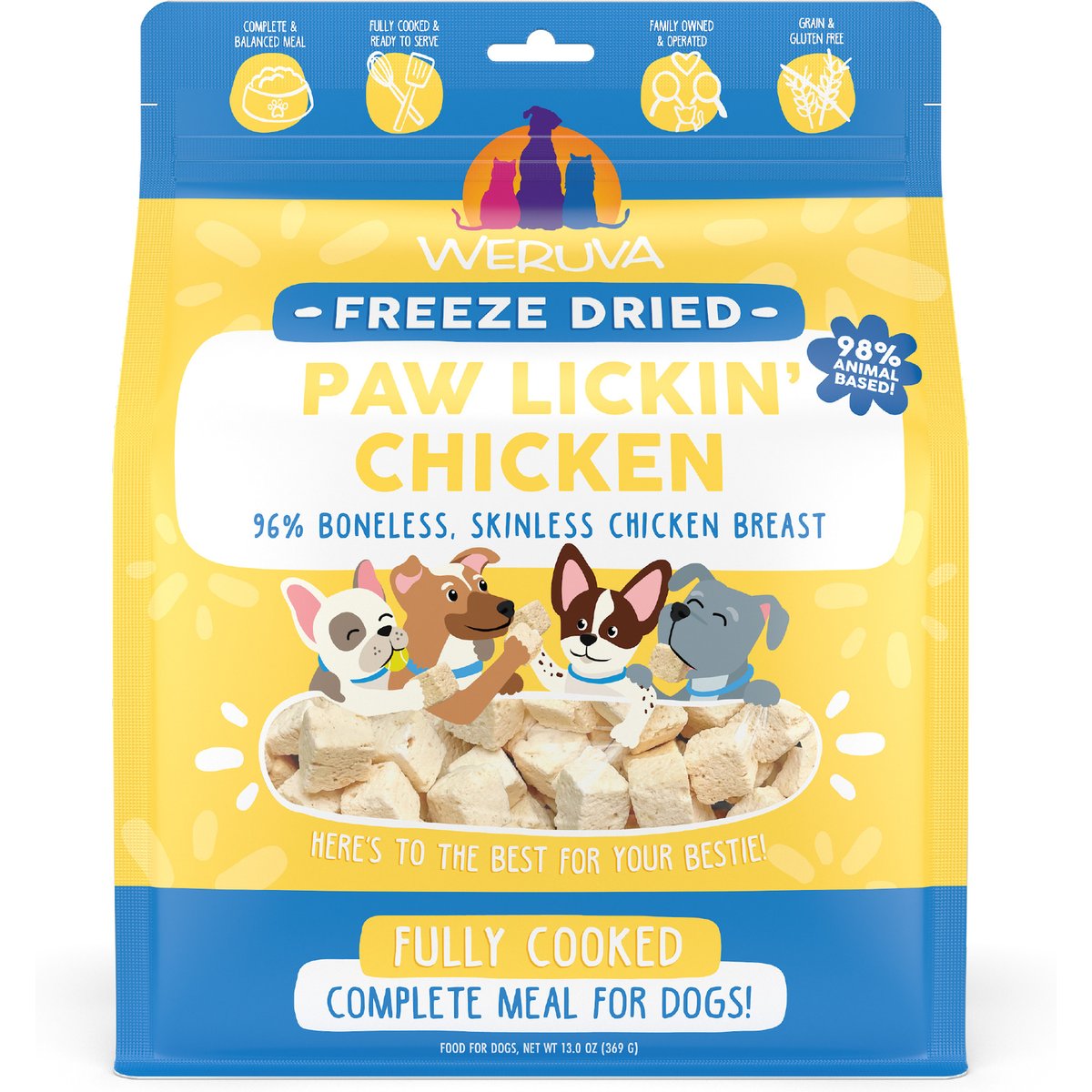 Weruva Paw Lickin' Chicken Freeze-Dried Dog Food, 13-oz bag