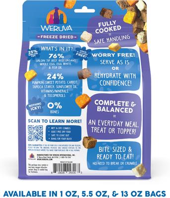 Show full view: Weruva Steak Frites Dinner Freeze-Dried Dog Food, 5.5-oz bag slide 3 of 13