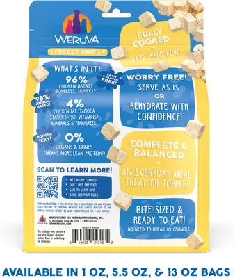 Show full view: Weruva Paw Lickin' Chicken Freeze-Dried Dog Food, 5.5-oz bag slide 3 of 13