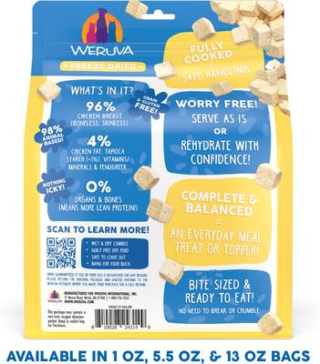 Show full view: Weruva Paw Lickin' Chicken Freeze-Dried Dog Food, 13-oz bag slide 3 of 13
