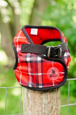 Show full view: The Worthy Dog Plaid Sidekick Dog Harness, Red, Small: 15 to 18-in chest slide 5 of 7