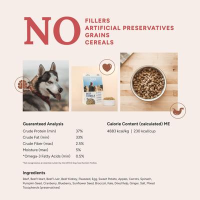 Show full view: 360 Pet Nutrition Beef Grain-Free Adult Freeze-Dried Dog Food, 48-oz bag slide 5 of 7