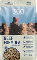 360 Pet Nutrition Beef Grain-Free Adult Freeze-Dried Dog Food, 48-oz bag
