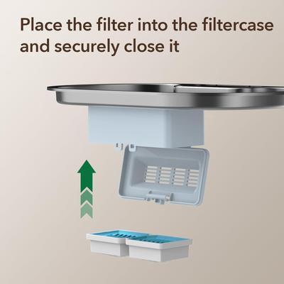 Show full view: PEKTACO Stainless Steel Battery Operated Cat Water Fountain Replacement Filters & Pre-Filter Sponges, 3 count slide 5 of 6