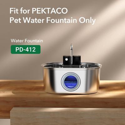 Show full view: PEKTACO Stainless Steel Battery Operated Cat Water Fountain Replacement Filters & Pre-Filter Sponges, 3 count slide 2 of 6