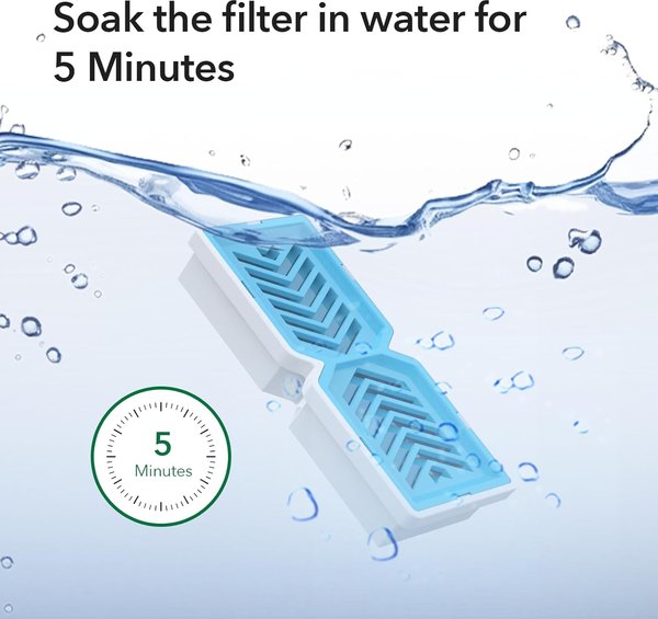 Neareal Stainless Steel Cat Water Fountain Replacement Filters & Pre-Filter Sponges