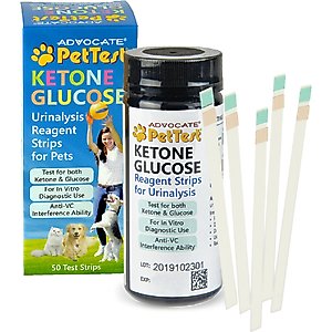 PetTest Ketone Glucose Test Strips for Dogs & Cats, 50 count