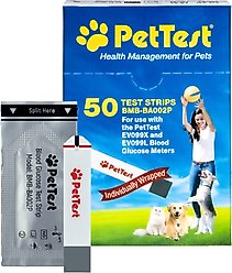 PetTest Blood Glucose Test Strips for Dogs & Cats, 50 strips