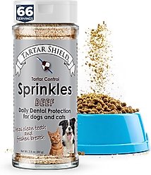 Tartar Shield Sprinkles Human-Grade Beef Dog & Cat Dry Food Topping, 2.8-oz bag