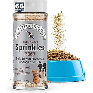 Tartar Shield Sprinkles Human-Grade Beef Dog & Cat Dry Food Topping, 2.8-oz bag