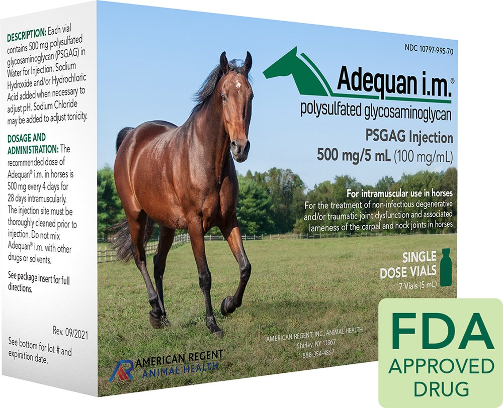 Adequan Equine i.m. (polysulfated glycosaminoglycan) Injectable for Horses, 100mg/mL