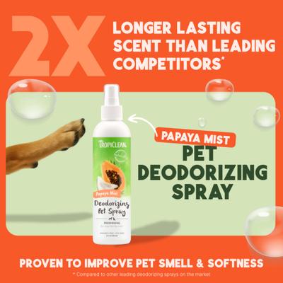 Show full view: TropiClean Deodorizing Perfume & Odor Eliminating Papaya Scent Dog & Cat Spray, 8-fl oz bottle slide 3 of 12