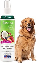 TropiClean Deodorizing Perfume & Odor Eliminating Berry Breeze Scent Dog & Cat Spray, 8-fl oz bottle