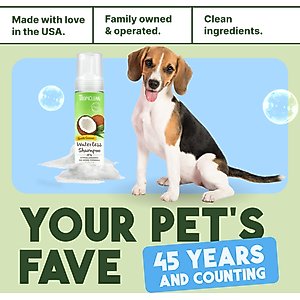 TropiClean Dry No Rinse Waterless Hypo Allergenic Dog & Cat Shampoo, 7.4-fl oz bottle