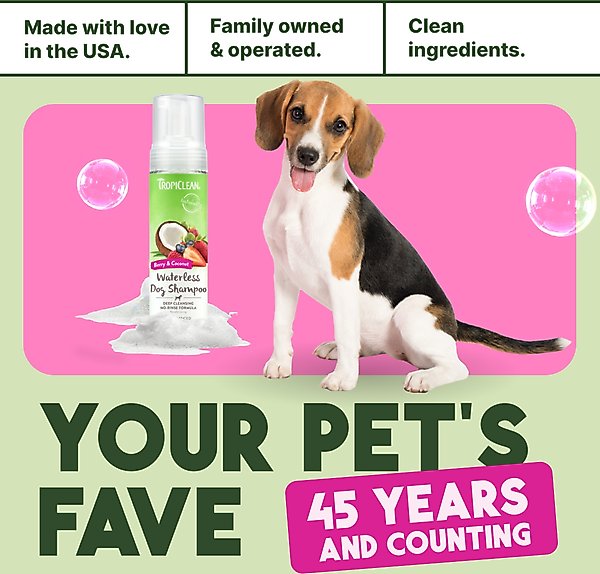 Show full view: TropiClean Dry No Rinse Waterless Deep Cleaning Dog Shampoo, Berry Fresh Scent, 7.4-fl oz bottle slide 7 of 11