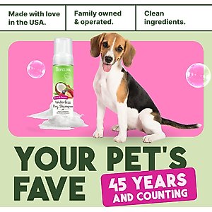 TropiClean Dry No Rinse Waterless Deep Cleaning Dog Shampoo, Berry Fresh Scent, 7.4-fl oz bottle