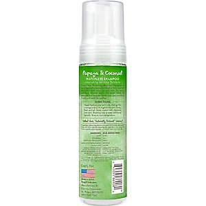 TropiClean Dry No Rinse Waterless Papaya & Coconut Dog & Cat Shampoo, 7.4-fl oz