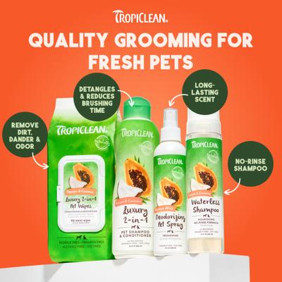 Show full view: TropiClean Dry No Rinse Waterless Papaya & Coconut Dog & Cat Shampoo, 7.4-fl oz slide 8 of 11