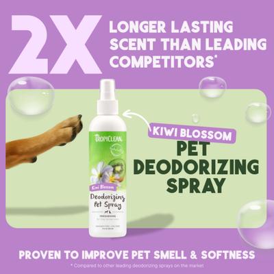 Show full view: TropiClean Deodorizing Perfume & Odor Eliminating Kiwi Blossom Scent Dog & Cat Spray, 8-fl oz bottle slide 3 of 12