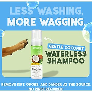 TropiClean Dry No Rinse Waterless Hypo Allergenic Dog & Cat Shampoo, 7.4-fl oz bottle