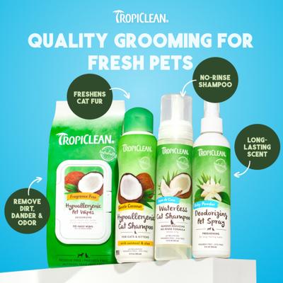 Show full view: TropiClean Dry No Rinse Waterless Dander Reducing Cat Shampoo, 7.4-fl oz bottle slide 9 of 12