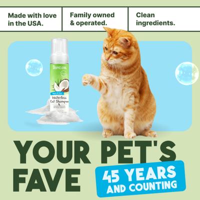 Show full view: TropiClean Dry No Rinse Waterless Dander Reducing Cat Shampoo, 7.4-fl oz bottle slide 8 of 12