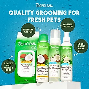 TropiClean Deodorizing Perfume & Odor Eliminating Baby Powder Scent Dog & Cat Spray, 8-fl oz bottle
