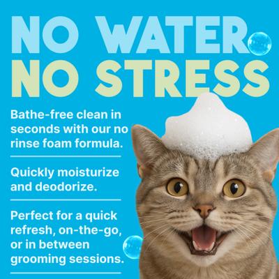 Show full view: TropiClean Dry No Rinse Waterless Dander Reducing Cat Shampoo, 7.4-fl oz bottle slide 6 of 12