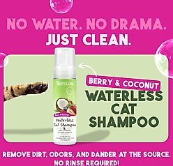 TropiClean Dry No Rinse Waterless Deep Cleaning Cat Shampoo, Berry Fresh Scent, 7.4-fl oz bottle slide 2 of 9