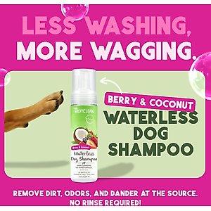 TropiClean Dry No Rinse Waterless Deep Cleaning Dog Shampoo, Berry Fresh Scent, 7.4-fl oz bottle