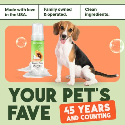 Show full view: TropiClean Dry No Rinse Waterless Papaya & Coconut Dog & Cat Shampoo, 7.4-fl oz slide 7 of 11